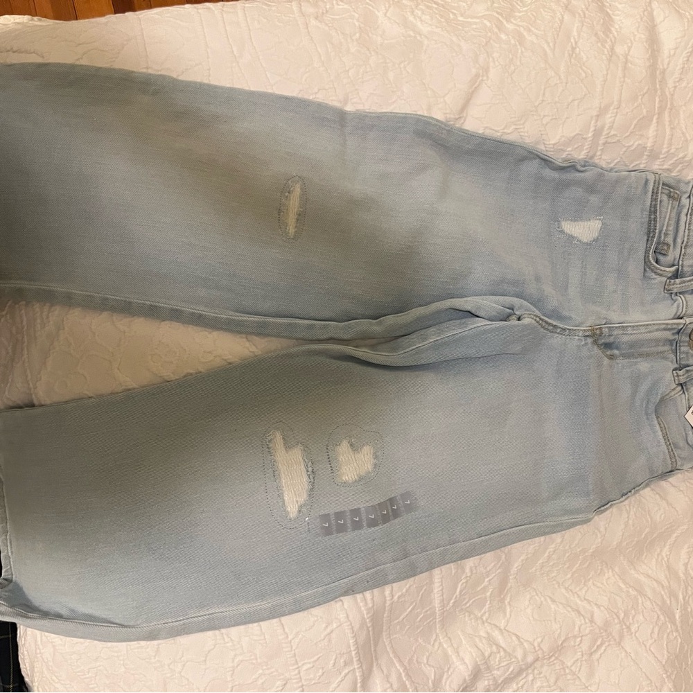 Osh kosh girls high rise wide leg ripped jeans size 7